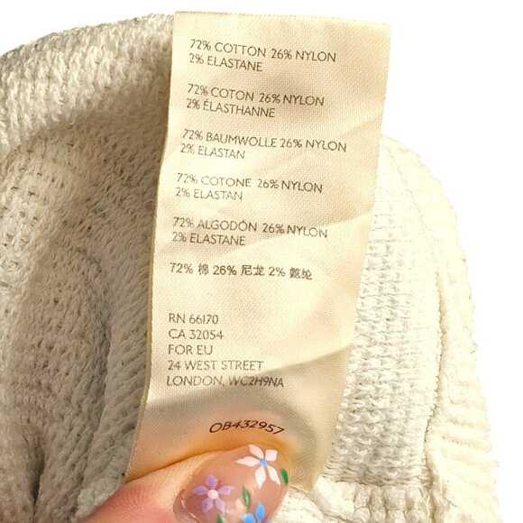 Free People White Mock Neck Ottoman SweaterSz S - Picture 8 of 9